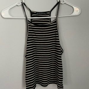 Brandy Melville Black/White Striped Crop Top